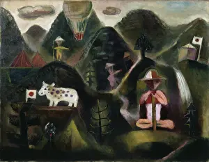 Drucke von Sommerberge, 1927. Im Bestand des Aichi-Prefecturalmuseums für Kunst, Nagoya Kunstwerke Des Surrealismus Drucke: Sommergebirge, 1927. Künstler: Koga, Harue (1895-1933)