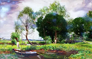 Impressionist Landscape Paintings Drucke: In Summertime, 1897. Creator: David Murray