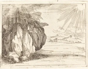 Black And White Astronomy Drucke: Sun and Rain. Creator: Jacques Callot