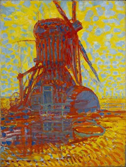 Windmill Landscape Drucke: Mill in Sunlight, 1908