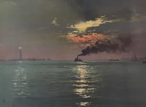 New York City Sunset Drucke: Sunset from the Battery, New York, c1901. Creator: Unknown
