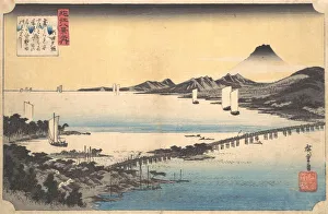 Sonnenuntergangsleuchten bei Seta, aus der Reihe Acht Ansichten des Omi-Provinzgebiets, von Andō Hirosiuke; 1834/35