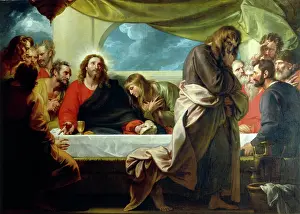 Jesus Christ Depiction In Art Drucke: The Last Supper, 1786. Creator: Benjamin West
