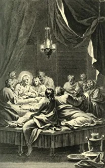 The Last Supper Engraving Drucke: The Last Supper, 17th century, (1908). Creator: Unknown