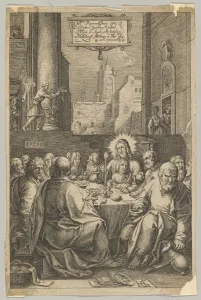 Christ Jesus Artwork Drucke: The Last Supper, from The Passion of Christ, ca. 1623. Creator: Ludovicus Siceram