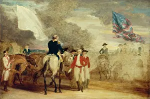 American War Of Independence Drucke: Surrender of Cornwallis at Yorktown, 1787. Creator: John Trumbull