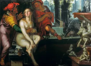 Mannerism Oil Paintings Drucke: Susanna and the Elders. Creator: Wtewael, Joachim (1566-1638)