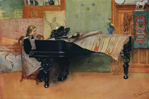 Suzanne am Klavier, um 1900. Künstler: Carl Larsson