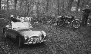 British Motor Sport History Drucke: Swallow Doretti on a trial 1954. Creator: Unknown