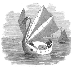 Black And White Sailing Boats Drucke: The Swan of the Exe, 1860. Creator: Unknown. The Swan of the Exe, 1860. Creator: Unknown