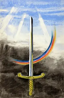 Central Office Of Information Archive Drucke: A sword pointing vertically upwards