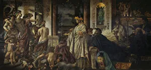 Drucke von Das Symposion (Zweite Fassung), um 1871 - 1874. In der Sammlung des Staatsmuseums zu Berlin gefunden Anselm Feuerbach Drucke: Das Symposion (Zweite Fassung), um 1871 - 1874. Künstler: Feuerbach, Anselm (1829 - 1880)