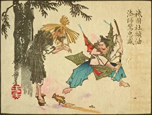 Tsukiyama und der Öl Dieb, 1882. Ersteller: Tsukioka Yoshitoshi
