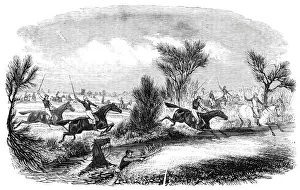 British Sport History Drucke: Taking the Brook, 1844. Creator: Unknown