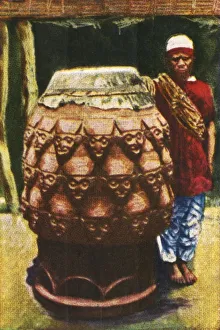 Cigarette Card Album Images Drucke: Talking drum, Cameroon, c1928. Creator: Unknown