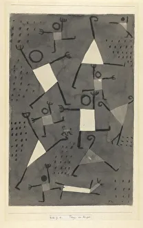 Drucke von Tanz verursacht durch Angst, 1938. In der Sammlung des Zentrums Paul Klee, Bern Paul Klee Drucke: Tanzte vor Angst, 1938
