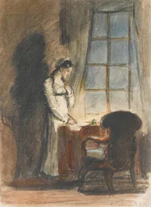 Drucke von Tatjana, Illustration für das Gedichtbuch 'Eugene Onegin' von A.Puschkin, Privatsammlung Aquarellbilder Drucke: Tatjana, Illustration für das Gedichtbuch 'Eugene Onegin' von A. Puschkin