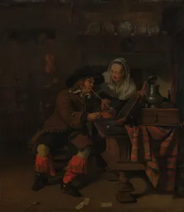 Drucke von Kneipenszene Gabriel Metsu Drucke: Kneipenszene, Künstler unbekannt