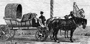Horse Drawn Carriage Images Drucke: The Telega; The Caucasus, 1875. Creator: Unknown