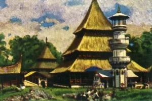 Wooden Structure Architecture Drucke: Temple in Kota Baru, eastern Sumatra, c1928. Creator: Unknown