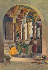 Temple Of The Tooth Kandy Drucke: The Temple of the Tooth, Kandy - Interior