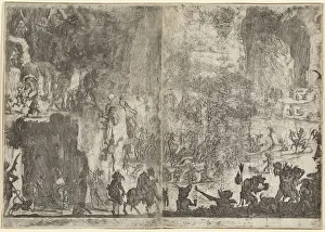 French Baroque Artists Drucke: The Temptation of Saint Anthony [first version], c. 1617. Creator: Jacques Callot