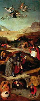 Christian Monk Images Drucke: The Temptation of Saint Anthony (Left wing of a triptych)