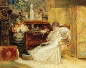 Genre Oil On Canvas Drucke: The Tender Creature. Creator: Makovsky, Konstantin Yegorovich (1839-1915)