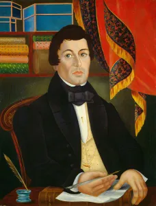 Oil On Canvas Portrait Male Drucke: Textile Merchant, c. 1840. Creator: Unknown