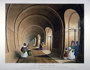 Isambard Kingdom Brunel Engineer Drucke: Thames Tunnel, London, 1835. Artist: John Harris