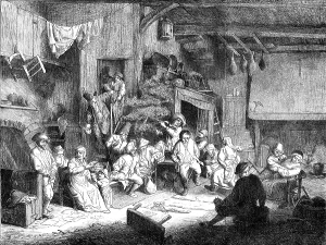 Seventeenth Century European Art Drucke: 'The Dance', facsimile of an etching by Adrian van Ostade