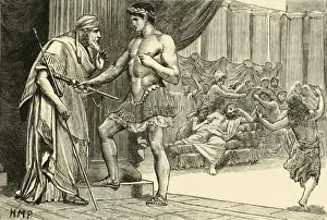 Edmund Ollier Artwork Drucke: Theseus and Aegeus, 1890. Creator: Unknown