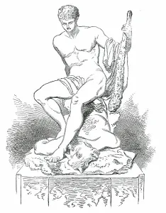 Greek Mythology Sculptures Drucke: Theseus and the Minotaur, 1850. Creator: Unknown