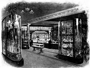 Drucke von Ein Blick in die Ausstellungen der Goldschmiede und Silberschmiede-Gesellschaft, 112, Regent Street, London, 1898. Die Edelsteine Londons Westminster Drucke: Die...Ausstellungs- Räume der Goldschmiede und Silberschmiede-Gesellschaft