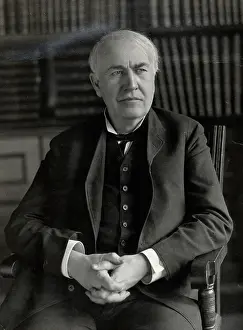 Seated Male Figures In Art Drucke: Thomas Alva Edison. Creator: Unknown