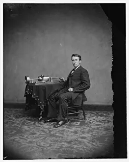Thomas Edison Drucke: Thomas Edison, 1878. Creator: Unknown