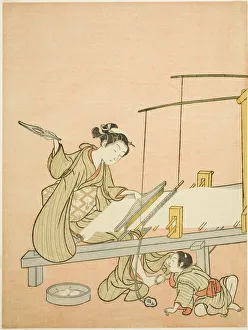 Wurf des Shuttles um ca. 1766/67 Erfinder: Suzuki Harunobu