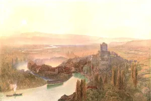 Aare River Switzerland Drucke: Thun, Evening, c1870, (c1900). Creator: Unknown