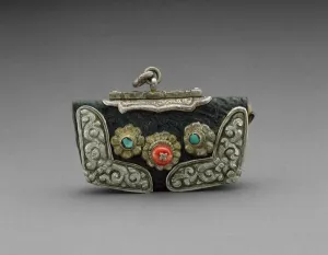 Semi Precious Stone Decoration Drucke: Tinder Pouch, 19th century. Creator: Unknown