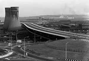Tinsleys Brücke auf der M1 nach Fertigstellung in Sheffield im Südwesten von Süd-Yorkshire 1968 Künstler