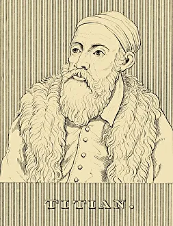 Drucke von Titian, (c1488-1576), 1830. Tiziano Vecelli (c1488-1576). Italienischer Renaissancemaler der venezianischen Schule gesucht nach von Mäzenen besonders die Habsburger und das Papsttum Tizian Drucke: Tizian, (c1488-1576), 1830. Schöpfer: Unbekannt.