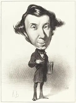 Black And White Lithography Drucke: Tocqueville, 1849. Creator: Honore Daumier
