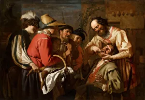Gerrit Van Honthorst Drucke: Der Zahnpuller. Künstler: Honthorst, Gerrit van (1590-1656)