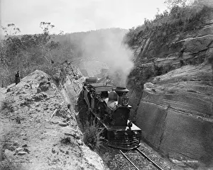 Black And White Train Images Drucke: Toowoomba Range engine Murphy's Creek and Highfields