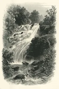 Cassell Petter Galpin Engravings Drucke: Torc Cascade, Killarney, c1870