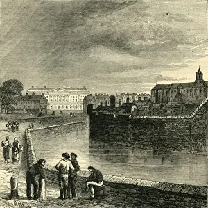 English Medieval Castles Drucke: The Tower Moat, (c1872). Creator: Unknown