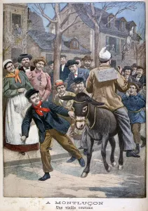 Eine traditionelle Bräuche in Montlucon, Frankreich im Jahr 1900