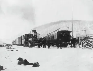 Zugfahrten am Bahnhof Fox Station, 1916. Schöpfer unbekannt