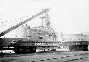 Black And White Naval Photography Drucke: Transfer of 8 shells, League Isl'd. 1913. Creator: Bain News Service