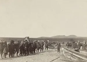 Russian State Library Images Drucke: Transferring of Cargo along the Shore, 1889. Creator: Unknown